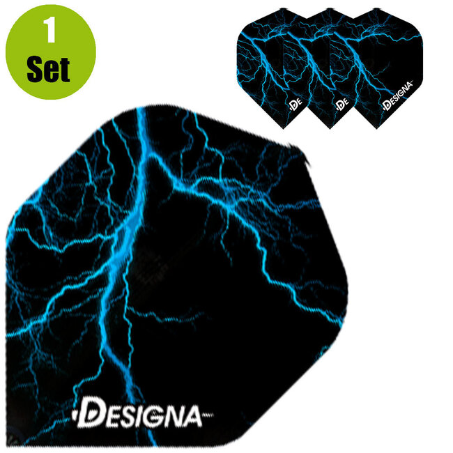 Designa Lightning Dartflights - Blauw