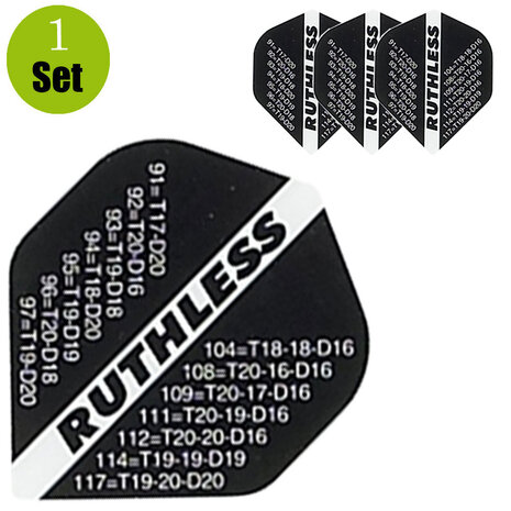 Ruthless Ruthless Finish Dartflights - Zwart