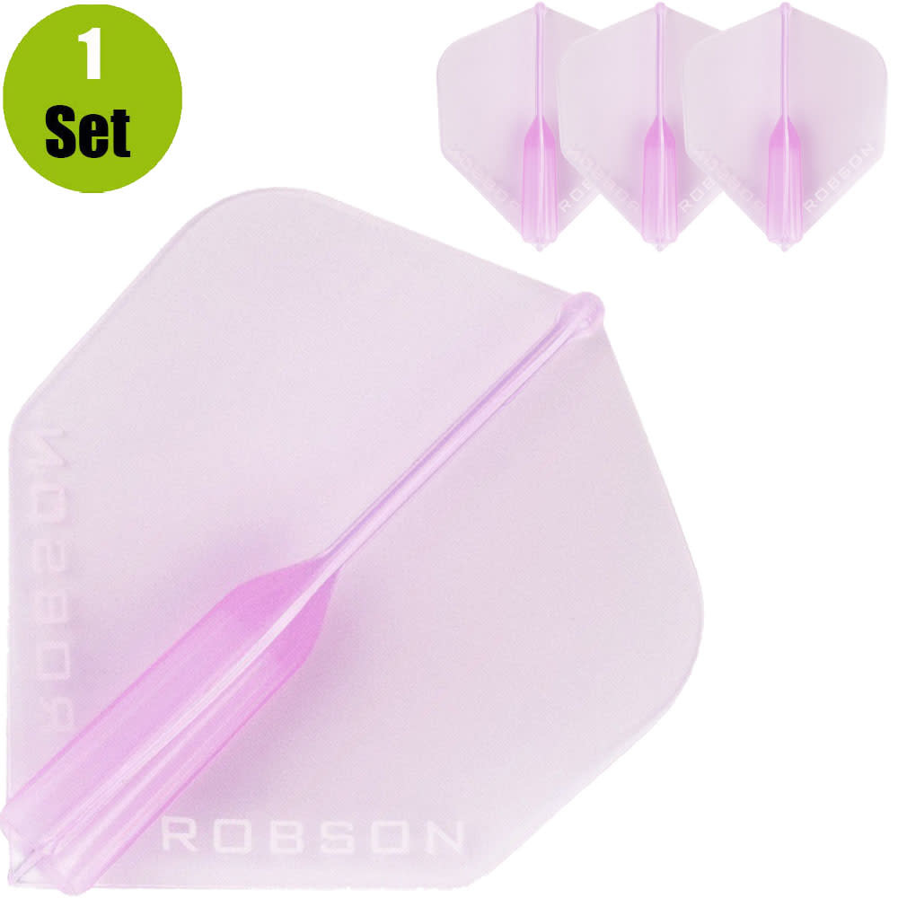 Robson Robson Plus No.2 Dartflights - Crystal Clear Roze afbeelding