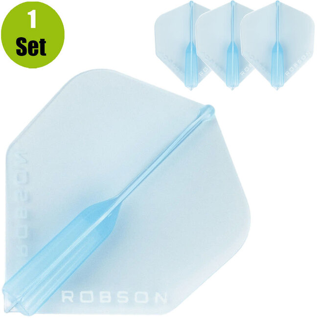 Robson Plus Dartflights - Crystal Clear Blauw