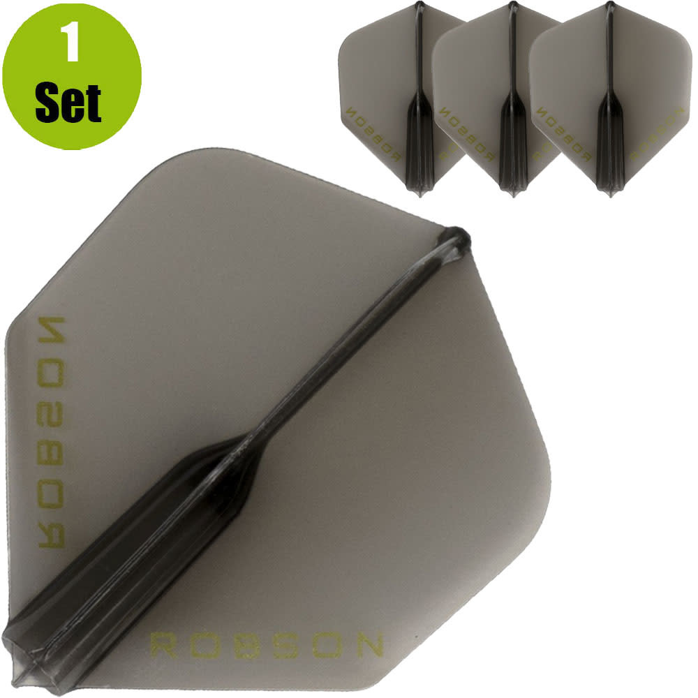 Robson Robson Plus Dartflights - Crystal Clear Zwart afbeelding