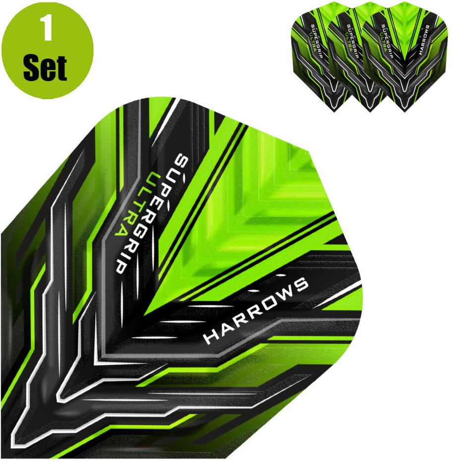 Fléchettes Harrows Supergrip Ultra 90% 28g – Lot 3 Tiges Adhérentes, Pointes Acier, Double Anneau, Durables