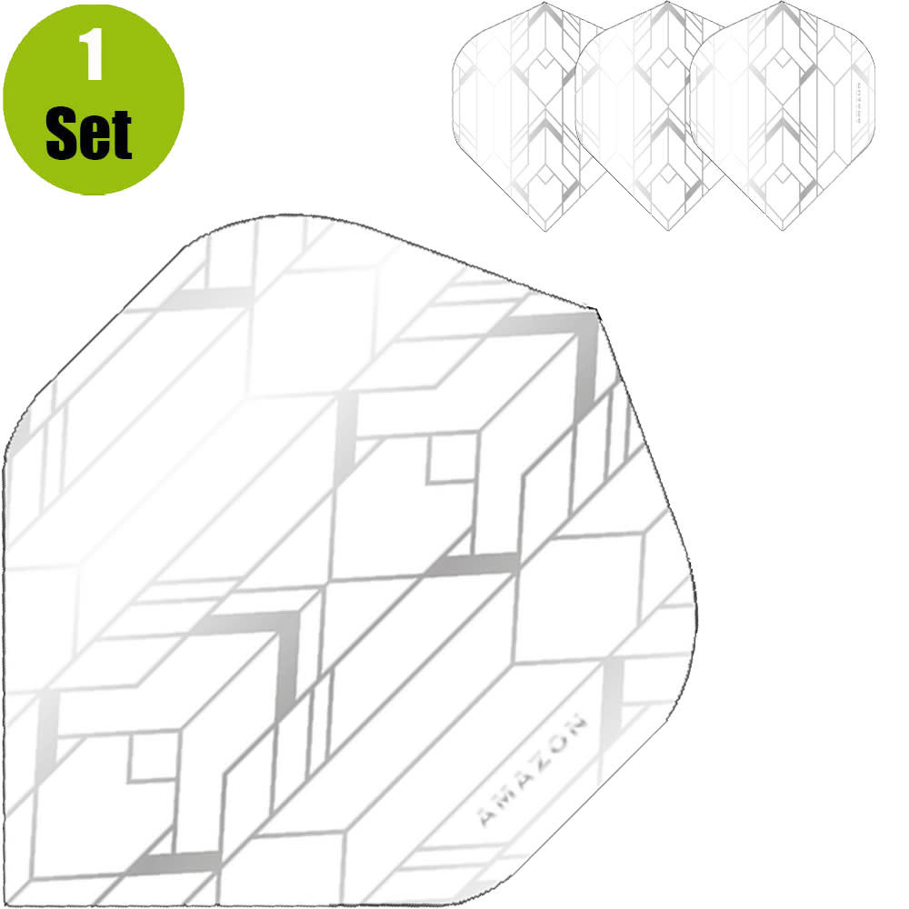 Amazon Amazon Glaze Dartflights - Wit - Clear afbeelding