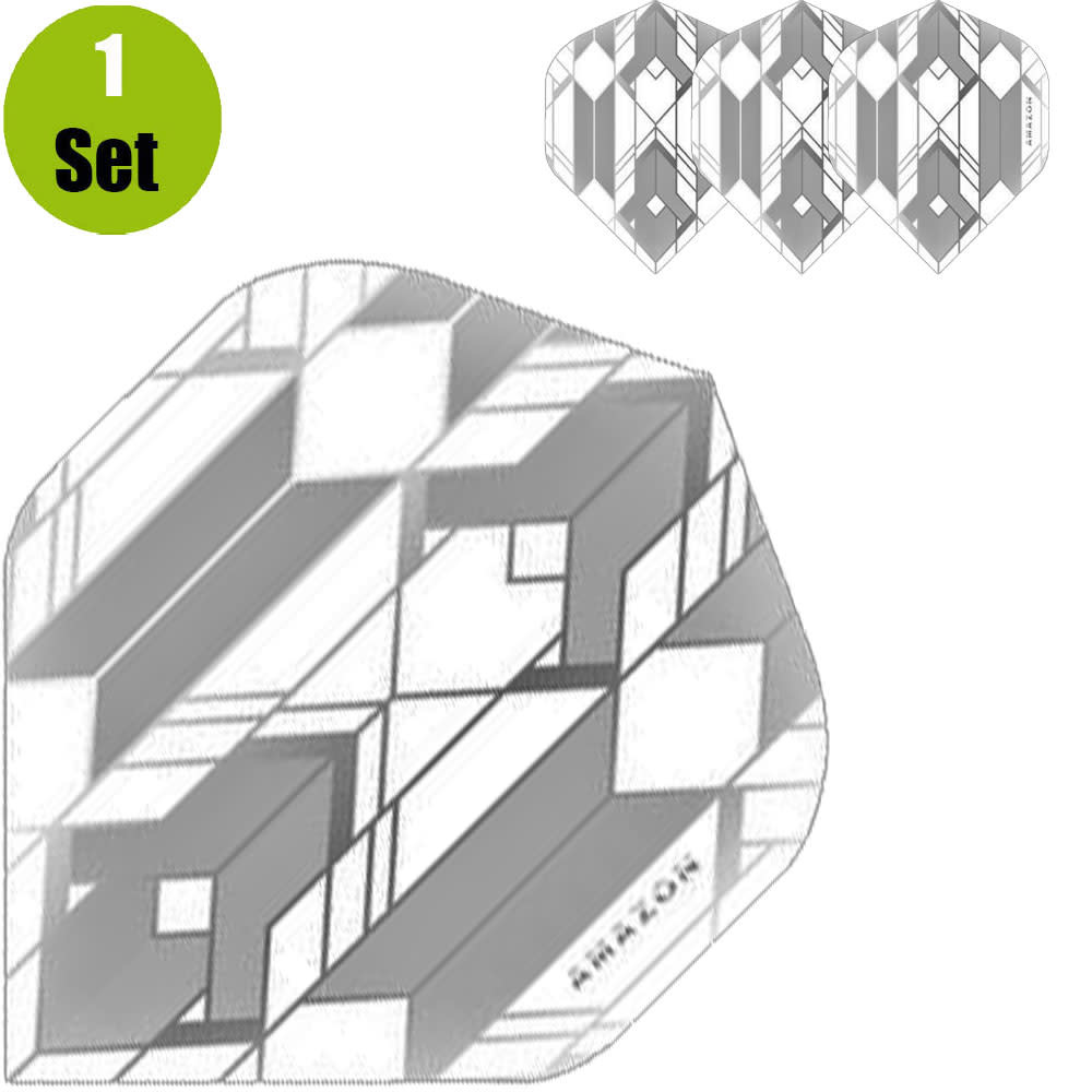 Amazon Amazon Glaze Dartflights - Wit - Grijs afbeelding