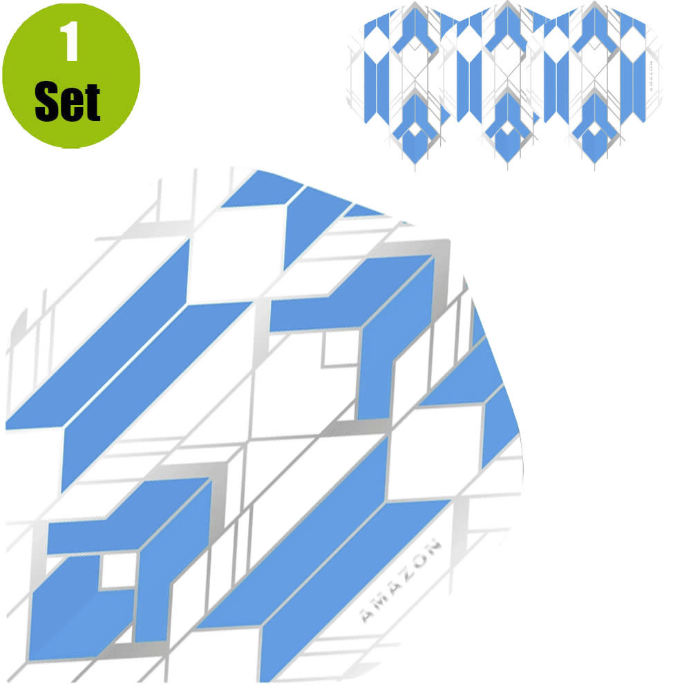 Amazon Amazon Glaze Dartflights - Wit - Blauw afbeelding