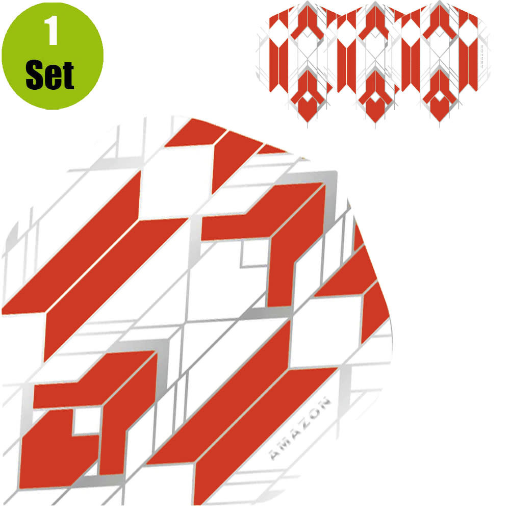 Amazon Amazon Glaze Dartflights - Wit - Oranje afbeelding