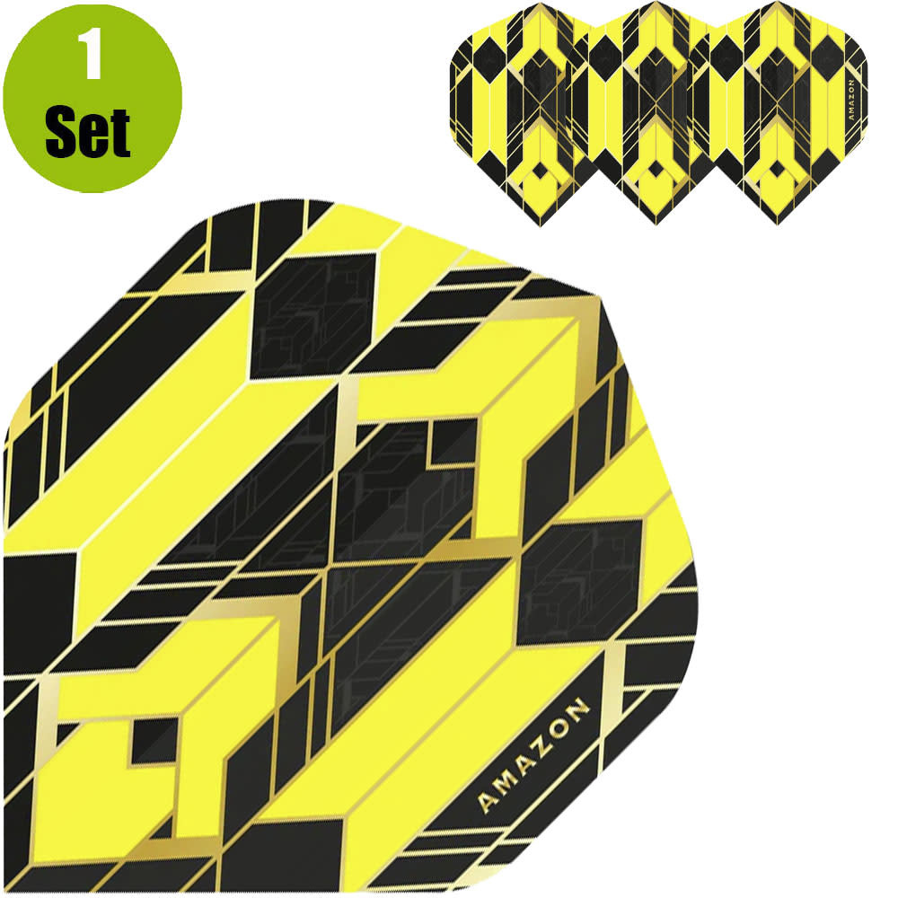 Amazon Amazon Glaze Dartflights - Zwart - Geel afbeelding