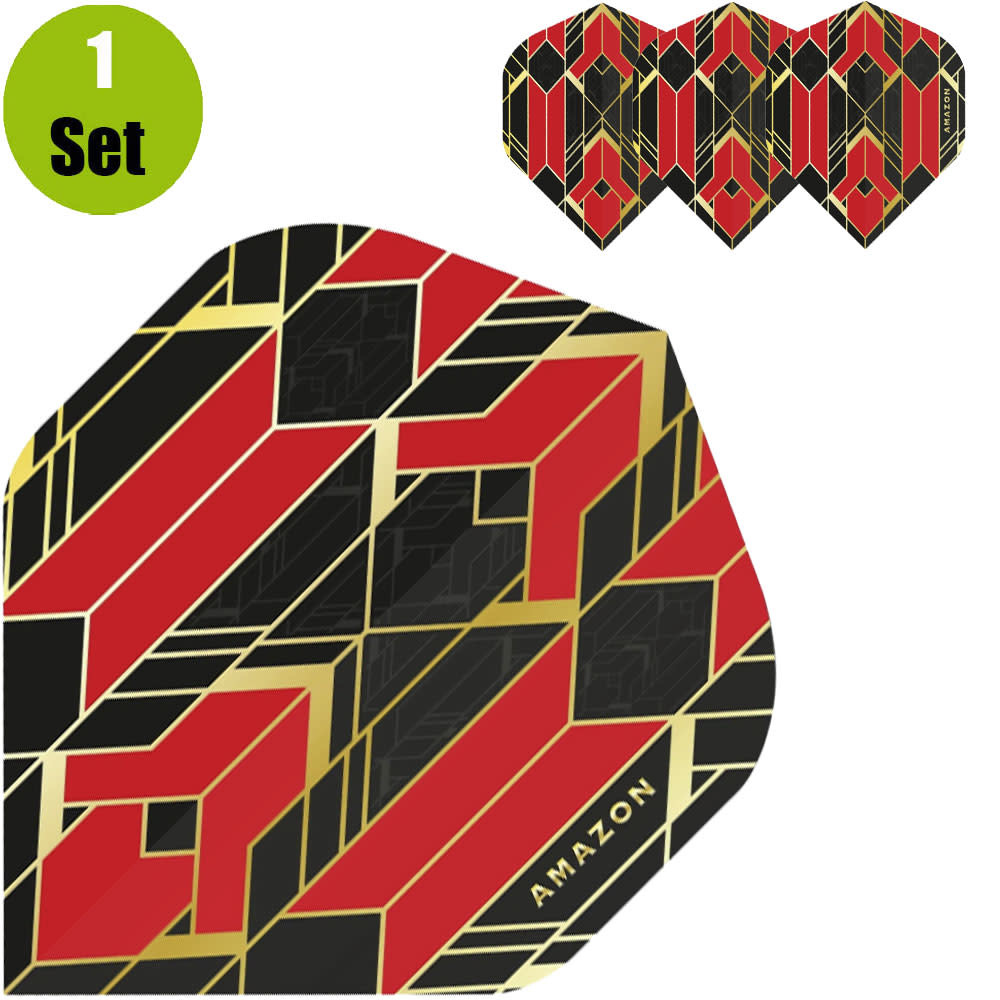 Amazon Amazon Glaze Dartflights - Zwart - Rood afbeelding