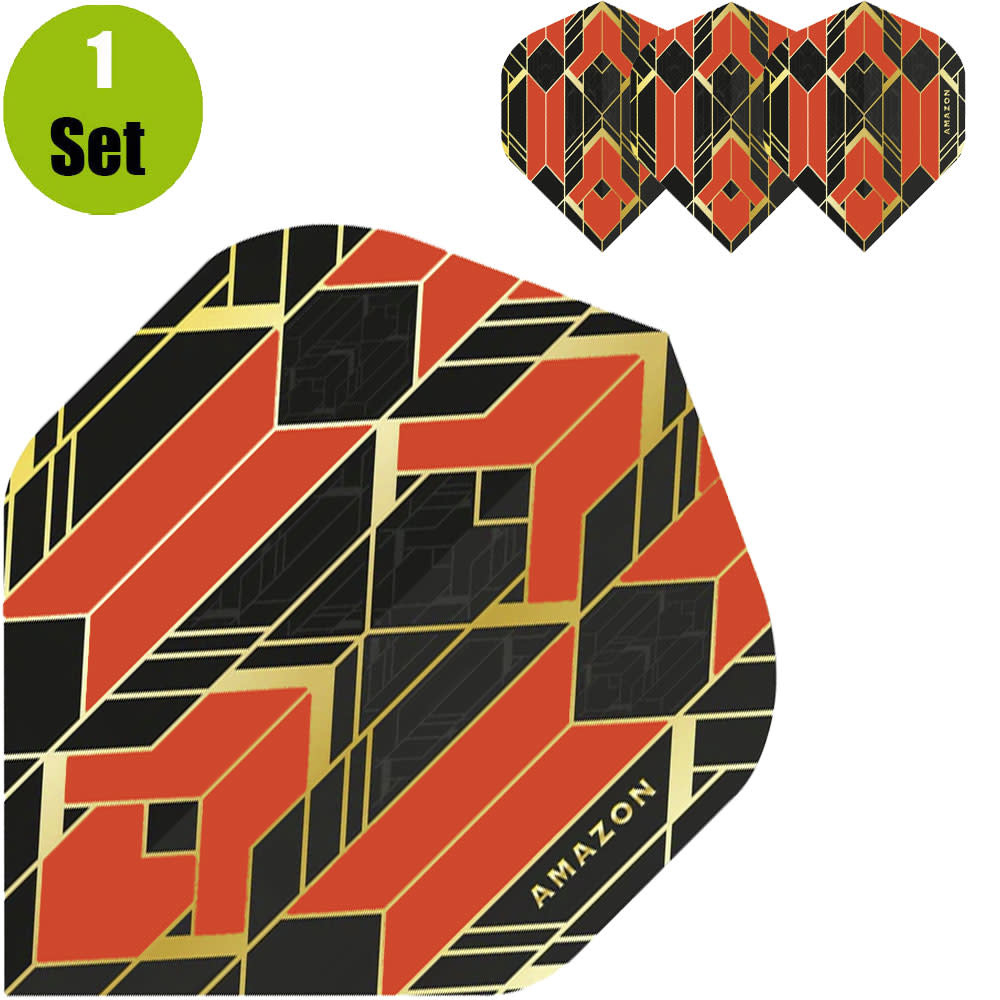 Amazon Amazon Glaze Dartflights - Zwart - Oranje afbeelding