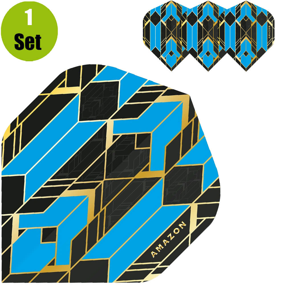 Amazon Amazon Glaze Dartflights - Zwart - Blauw afbeelding