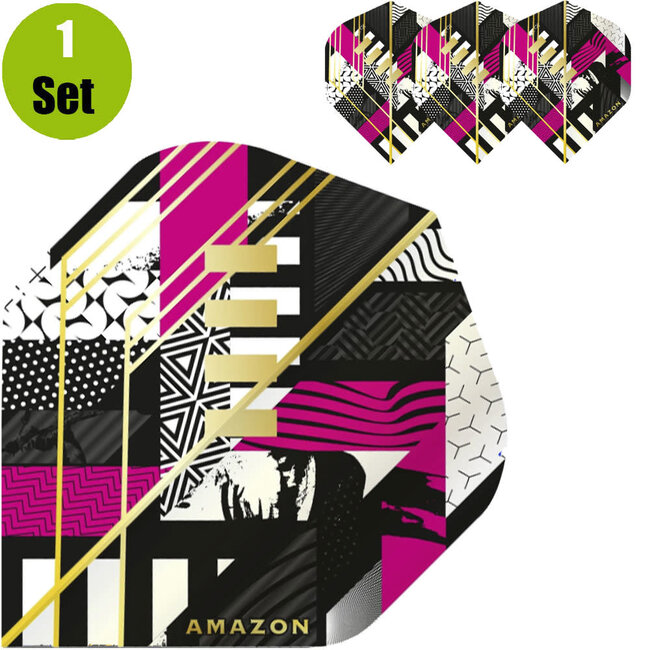 Amazon Abstract Dartflights - Zwart - Magenta