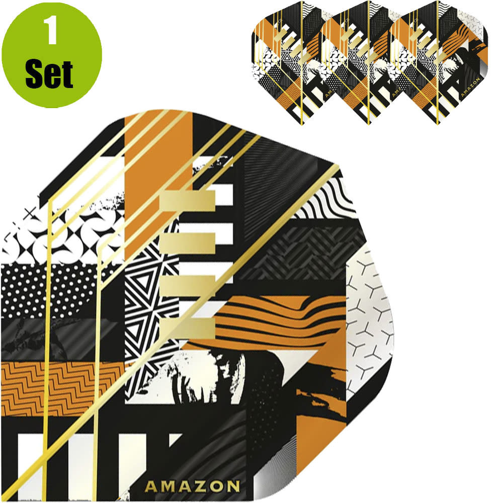 Amazon Amazon Abstract Dartflights - Zwart - Oranje afbeelding