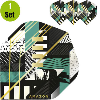 Amazon Amazon Abstract Dartflights - Zwart - Aqua