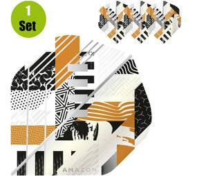 Amazon Amazon Abstract Dartflights - Wit - Oranje