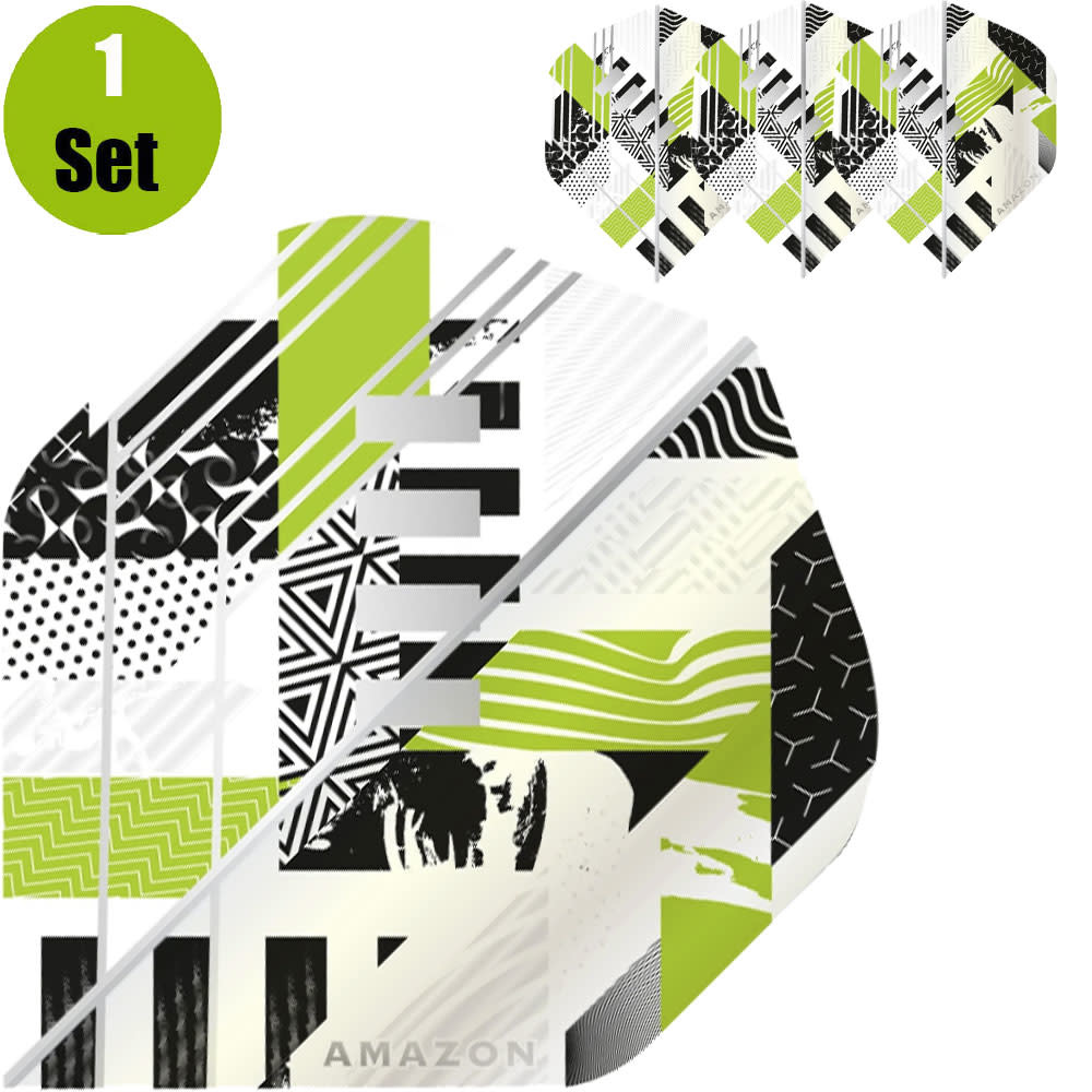 Amazon Amazon Abstract Dartflights - Wit - Groen afbeelding