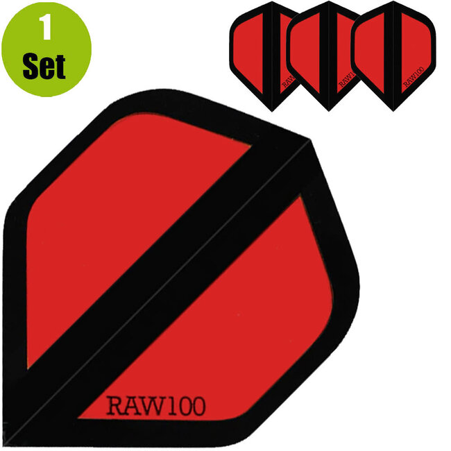 Raw100 Zone Dartflights - Rood