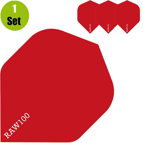 Designa Raw100 Plain Dartflights - Rood