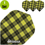 Designa Tartan Dartflights - Geel Designa Tartan Dartflights - Geel