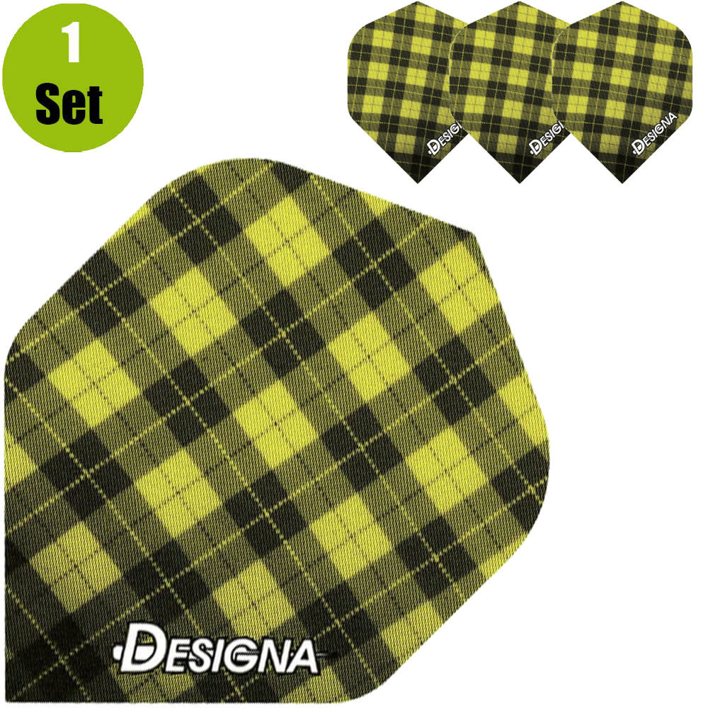 Designa Tartan Dartflights - Geel afbeelding