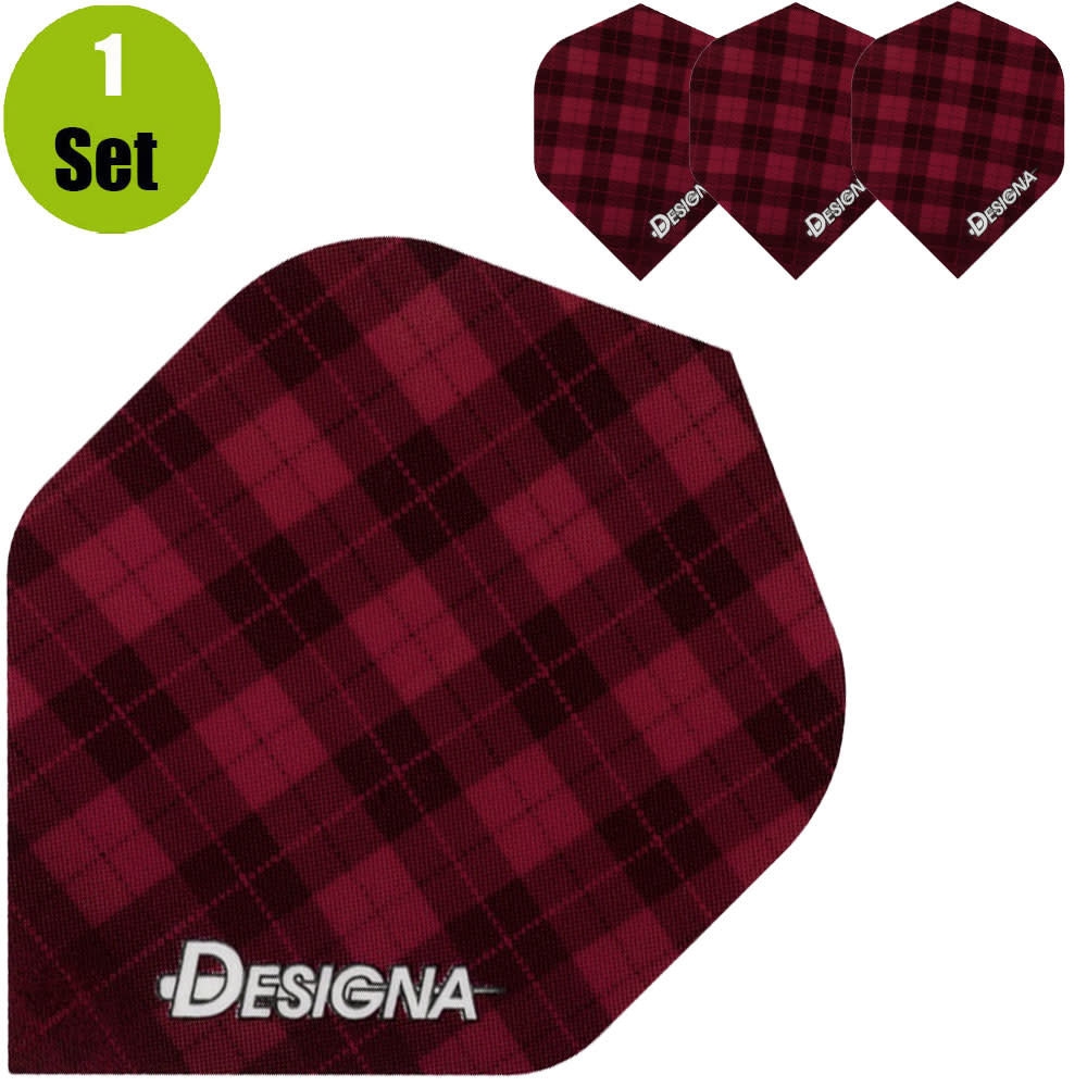 Designa Tartan Dartflights - Rood afbeelding