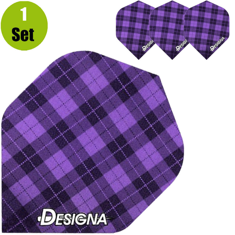 Designa Tartan Dartflights - Paars afbeelding