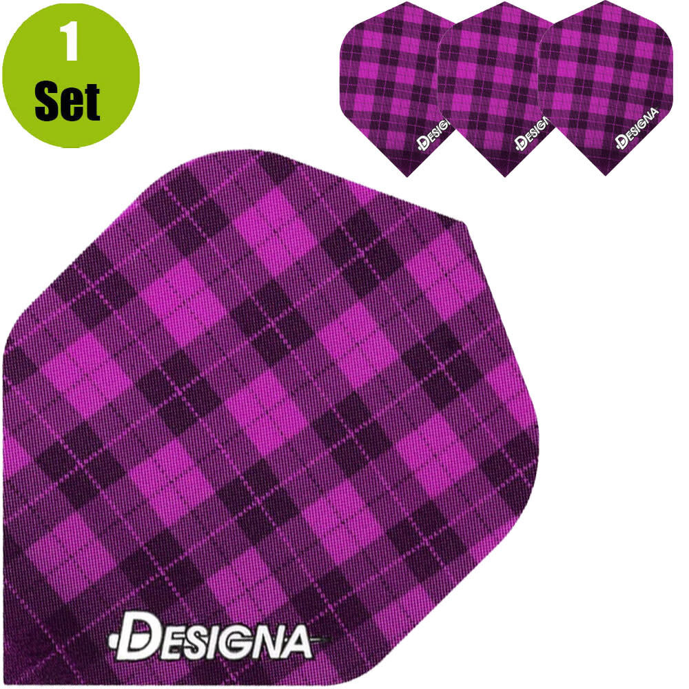 Designa Designa Tartan Dartflights - Roze Designa Designa Tartan Dartflights - Roze