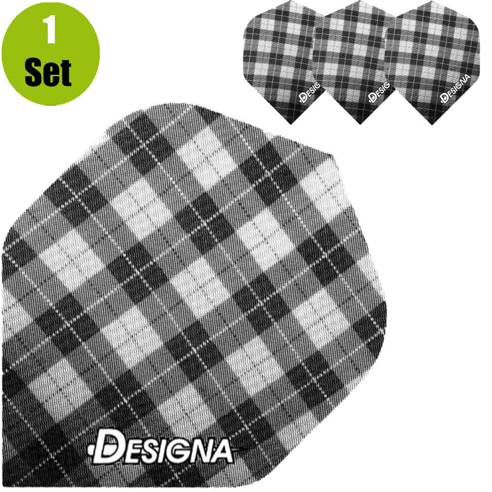 Designa Designa Tartan Dartflights - Grijs Designa Designa Tartan Dartflights - Grijs