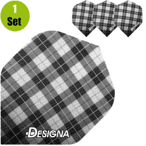 Designa Designa Tartan Dartflights - Grijs Designa Designa Tartan Dartflights - Grijs