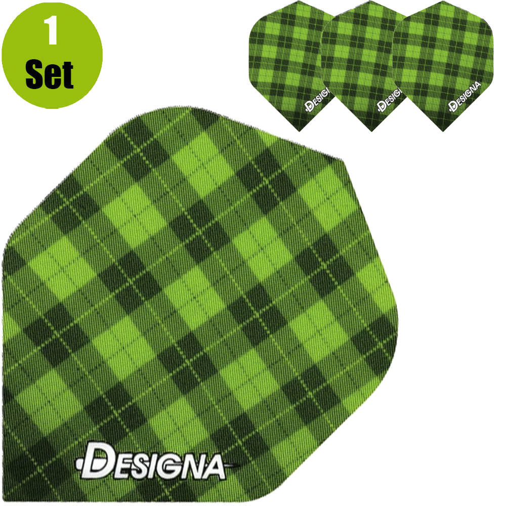 Designa Tartan Dartflights - Groen afbeelding