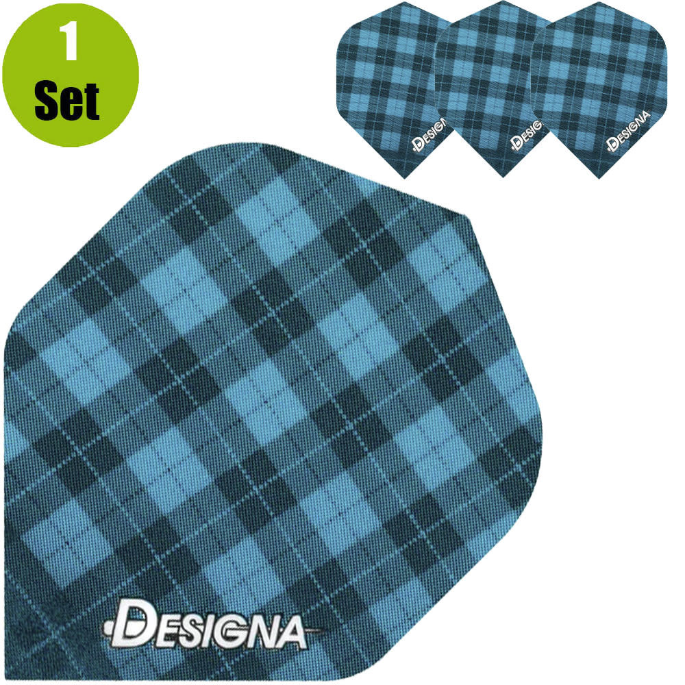 Designa Tartan Dartflights - Aqua afbeelding