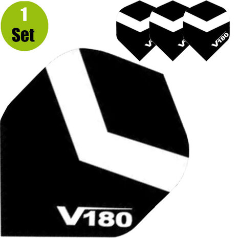 V180 V180 Chevron Dartflights - Zwart