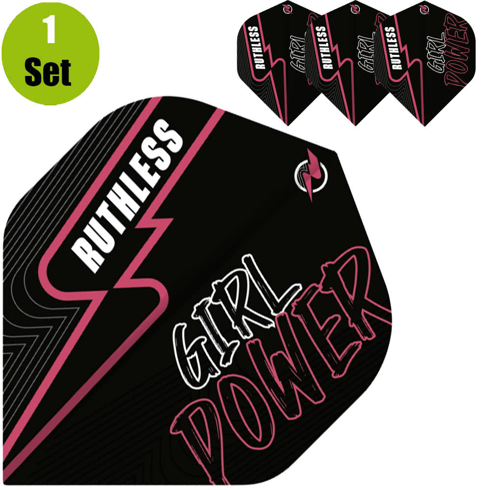 Ruthless Ruthless Girl Power Dartflights - Zwart afbeelding