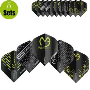 Winmau Michael van Gerwen V2 Dartflights - 5pack Black afbeelding
