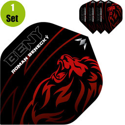 Mission Roman Benecky Dartflights - Zwart-Rood afbeelding