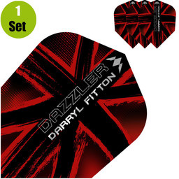 Mission Darryl Fitton Dartflights - Zwart-Rood afbeelding