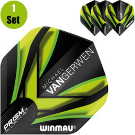 Winmau Michael van Gerwen Prism Alpha MvG Black-Green 145 Winmau Michael van Gerwen Prism Alpha MvG Black-Green 145