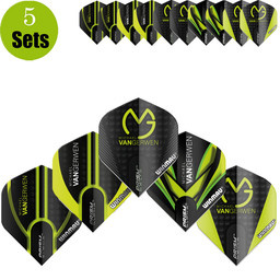 Winmau Michael van Gerwen Dartflights - 5pack Black afbeelding