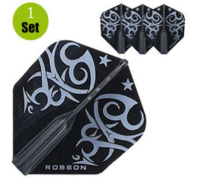 Robson Robson Standaard Tribal Dartflights - Zwart Wit Robson Robson Standaard Tribal Dartflights - Zwart Wit