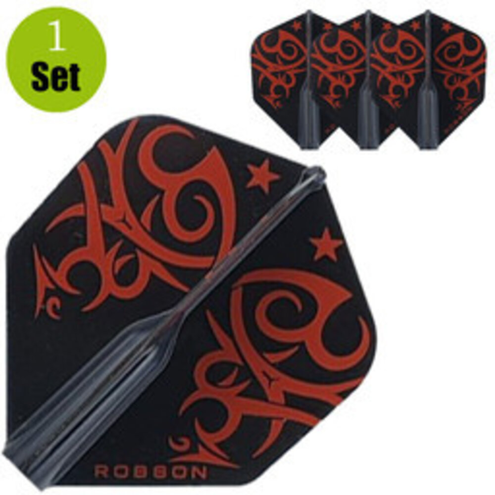 Robson Robson Standaard Tribal Dartflights - Rood Robson Robson Standaard Tribal Dartflights - Rood