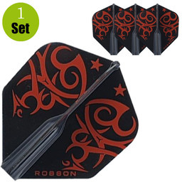 Robson Robson Standaard Tribal Dartflights - Rood afbeelding