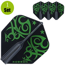 Robson Robson Standaard Tribal Dartflights - Groen afbeelding