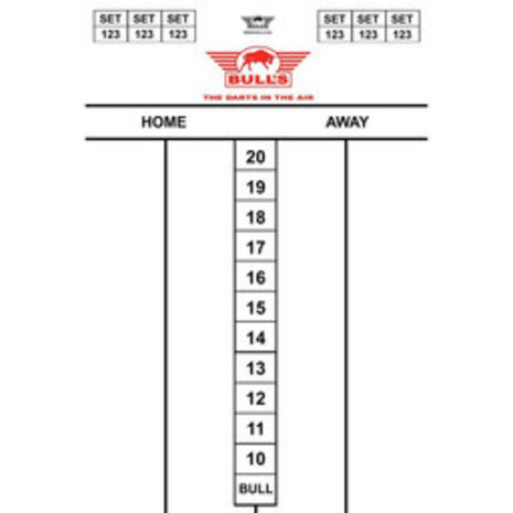 Bulls Bulls Dart Scorebord Flex 30x45 cm Bulls Bulls Dart Scorebord Flex 30x45 cm