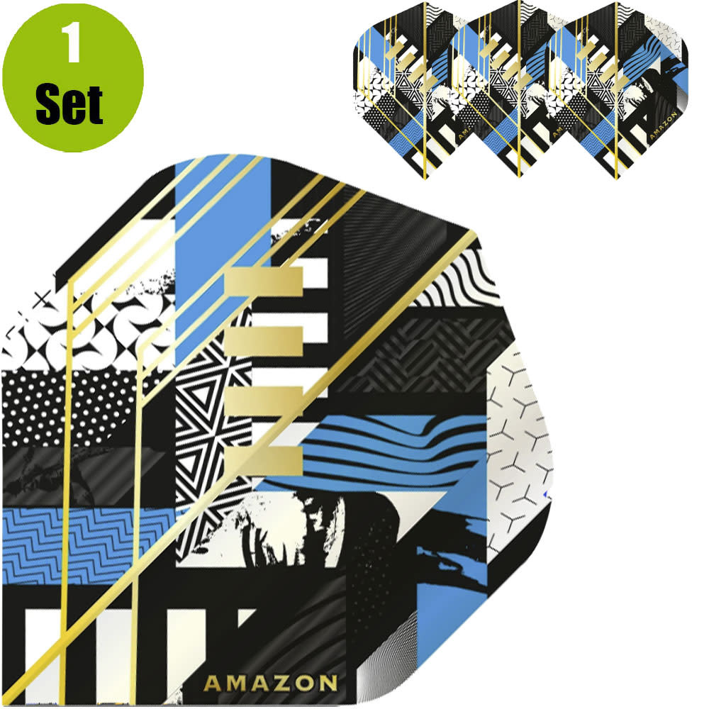 Amazon Amazon Abstract Dartflights - Zwart - Cyaan afbeelding