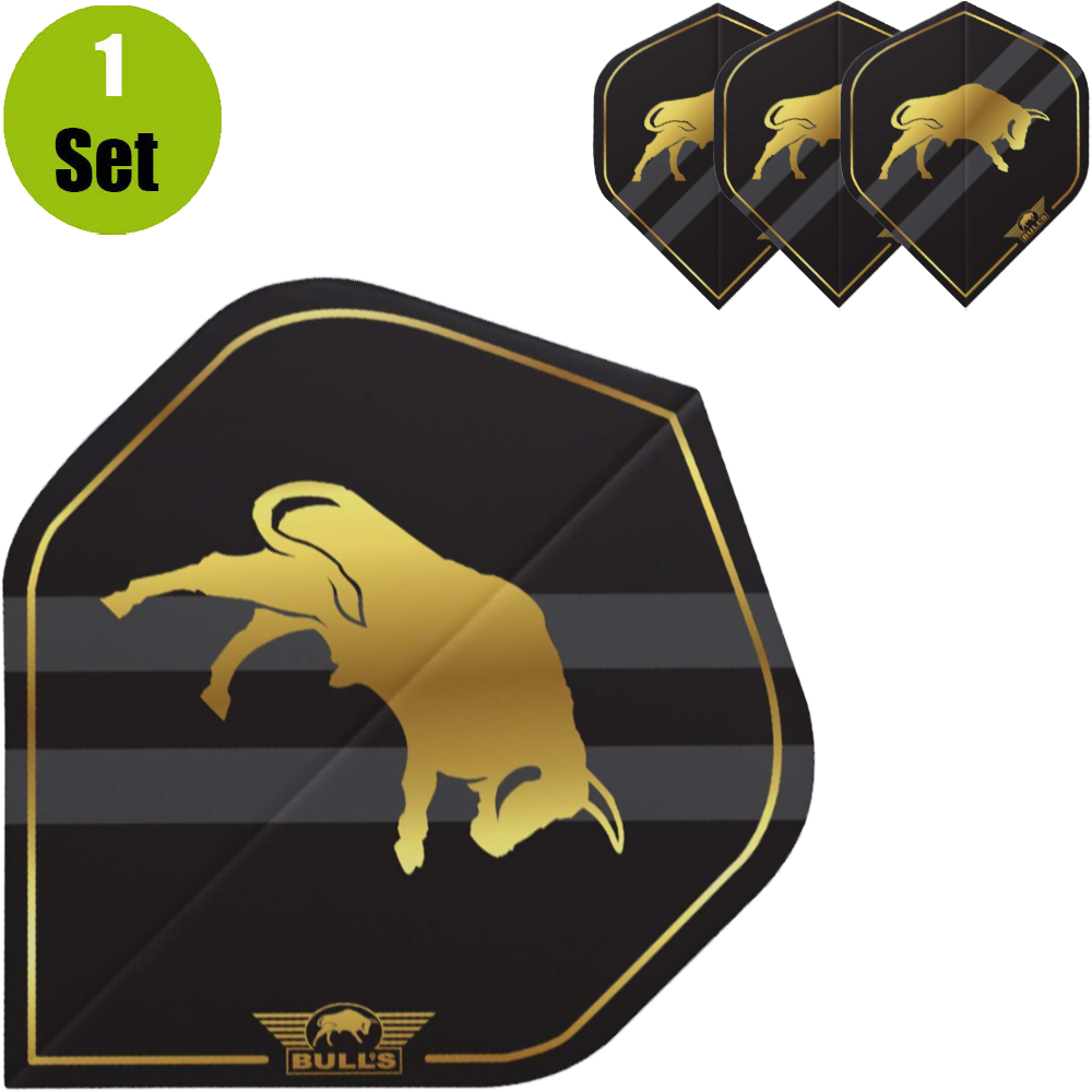 Bulls Bulls Retro Dartflights - Zwart afbeelding