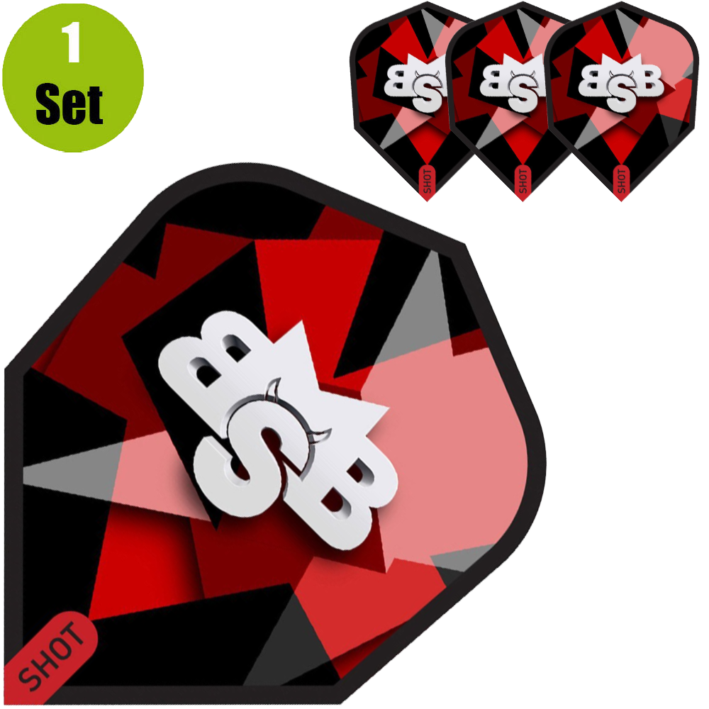 Shot Michael Smith Defiant Dartflights - Zwart afbeelding