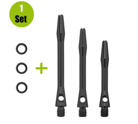 Lena Lena Aluminium Dartshafts + Rubber - Zwart