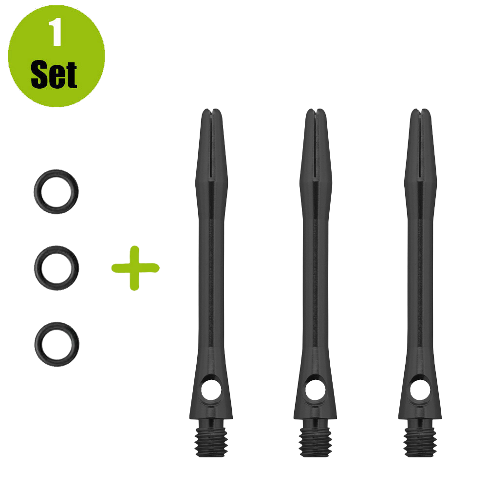Lena Lena Aluminium Dartshafts + Rubber - Zwart