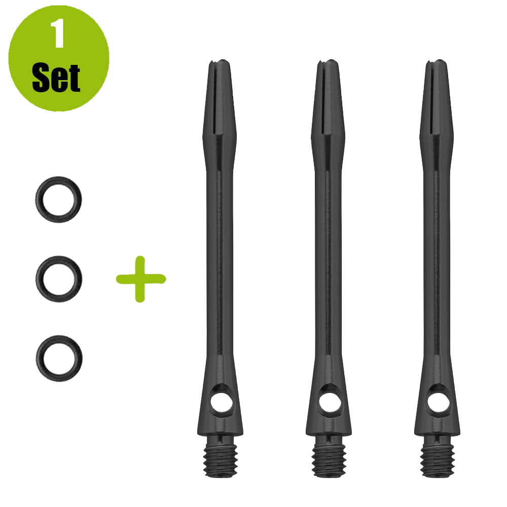 Lena Lena Aluminium Dartshafts + Rubber - Zwart