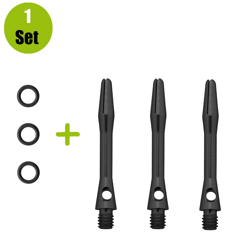 Lena Lena Aluminium Dartshafts + Rubber - Zwart