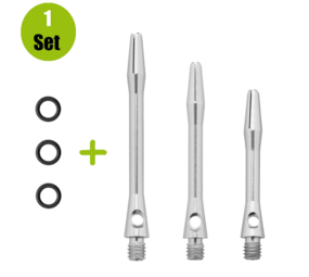 Lena Lena Aluminium Dartshafts + Rubber - Zilver